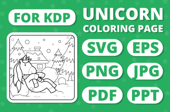 A Designer's Review of KDP Unicorns Seasons Coloring Page 25 for Embroidery