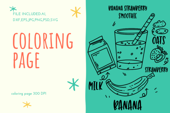 Banana Strawberry Smoothie Collection Graphics for Creative Projects