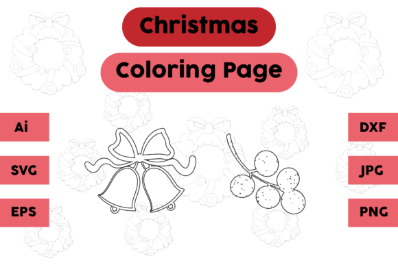 Christmas Coloring Page Bell Fruit Set 2: A Versatile Graphics Asset