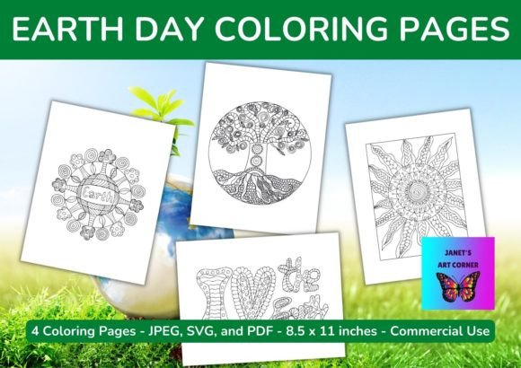 Earth Day Coloring Pages: Graphics for Crafters