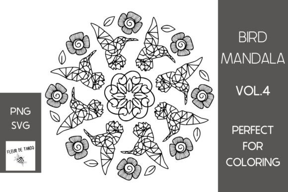 Hummingbird Mandala Vol.4: A Versatile Graphic Design Asset