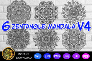 Mandala Monogram Vector V-4 for Decorative Graphics & Coloring Pages