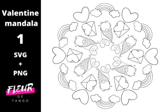 Valentine Mandala 1: A Graphic Gem for Crafters and Coloring Pages