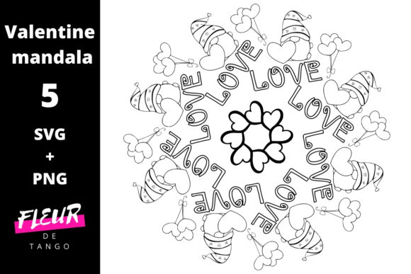 Valentine Mandala 5: A Flexible Graphic Asset for Coloring Pages & Commercial Use
